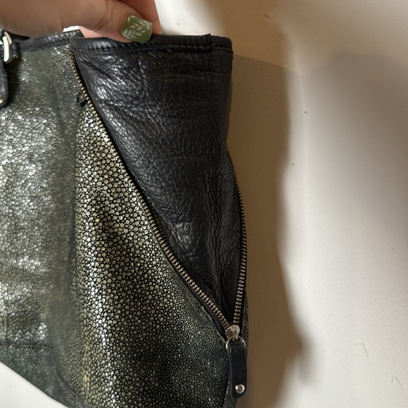 Vin Baker Women's Handbags Terra Italian Leather Speckled Green Shoulder Bag USA - Picture 5 of 16